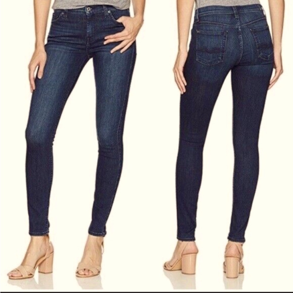 7 For All Mankind Gwenevere Dark Wash Skinny Ankle Jeans - Women’s Size 26